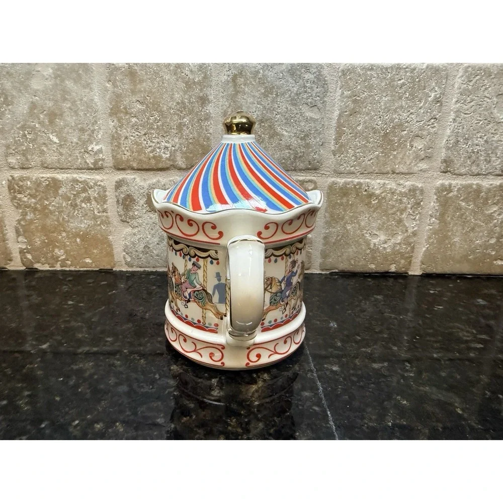 Vintage Sadler Edwardian Windsor Band Carousel Circus Teapot Made In England